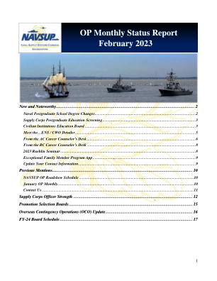 OP 月度状态报告 2023 年 2 月 - MyNavyHR